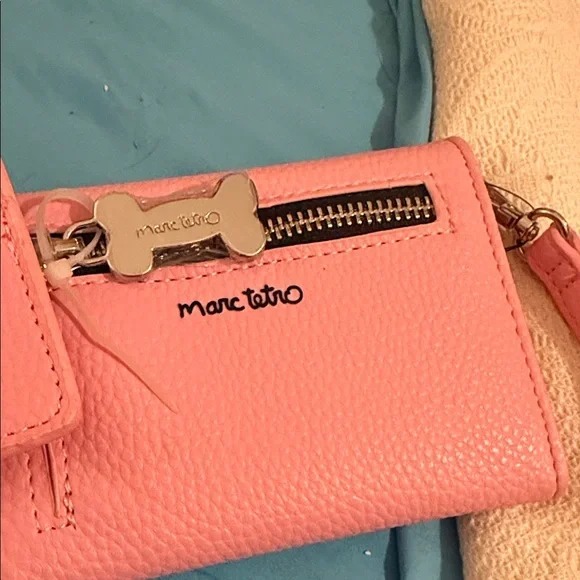 Marc Tetro Charming Pink Dog Print Wristlet - Picture 3 of 5